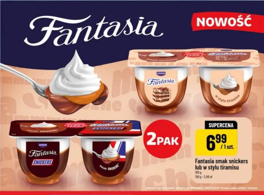 Jogurt Fantasia smak snickers 2-pak