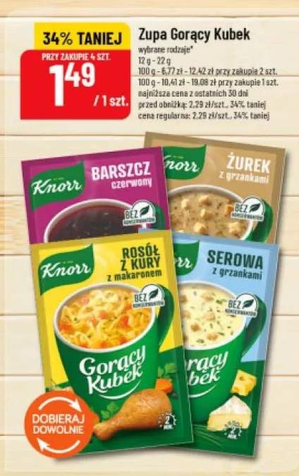 Zupa Barszcz czerwony Gorący Kubek Knorr