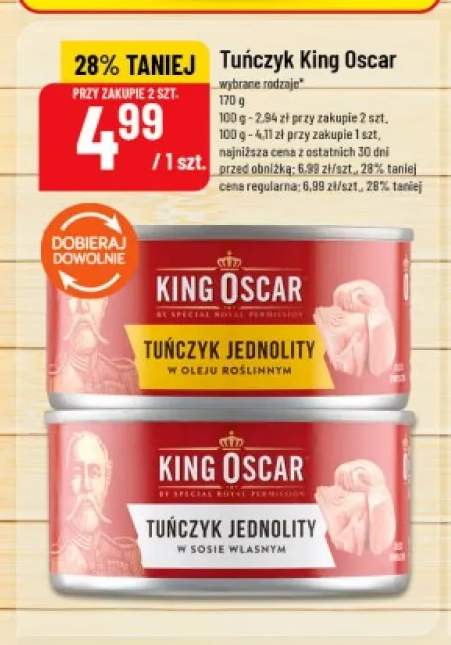 Tuńczyk jednolity w sosie własnym King Oscar
