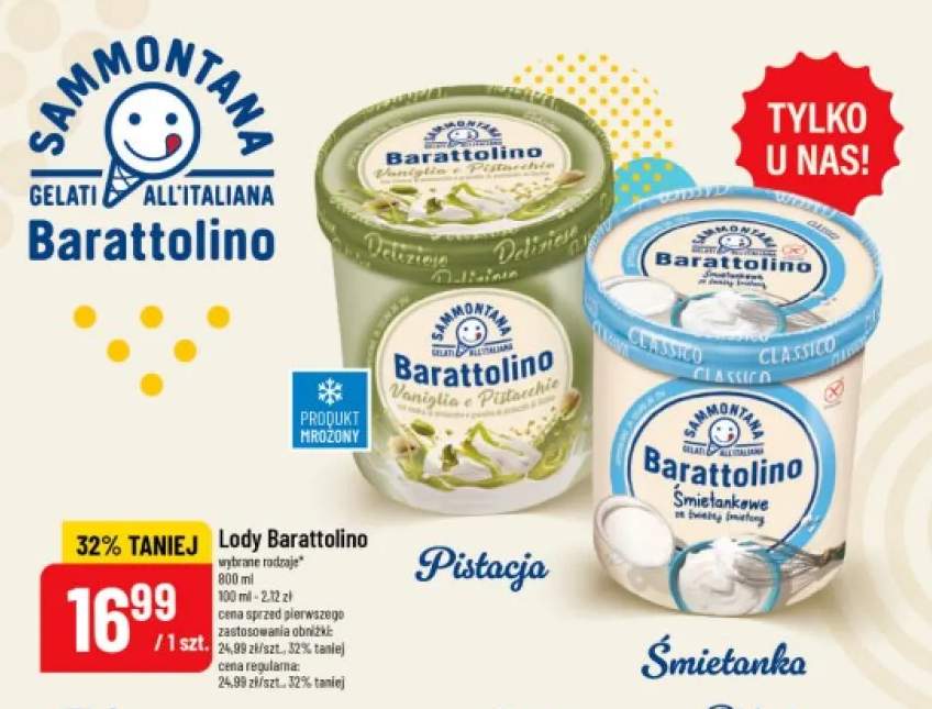Lody Sammontana Barattolino Śmietanka