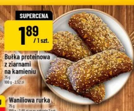 Bułka proteinowa z ziarnami na kamieniu