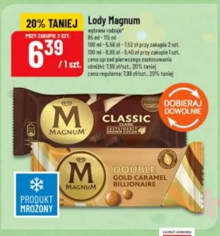 Lody Magnum Double Gold Caramel Billionaire
