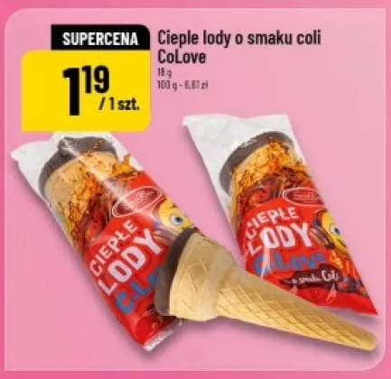 Ciepłe lody o smaku coli CoLove
