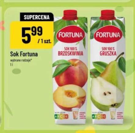 Sok 100% Fortuna Brzoskwinia