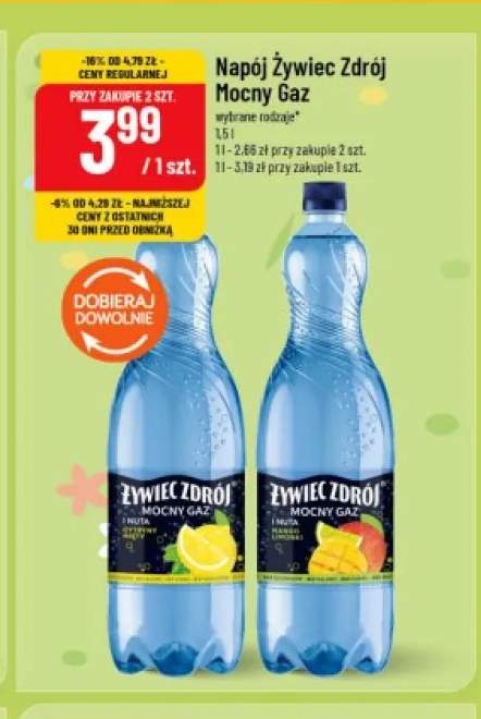 Napój Żywiec Zdrój Mocny Gaz z nutą mango i limonki