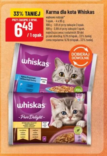 Karma dla kota Whiskas Rybne Przysmaki 4-pak