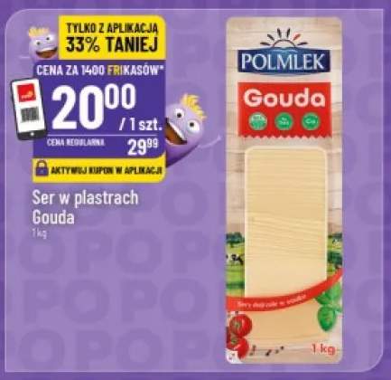 Ser w plastrach Gouda Polmlek