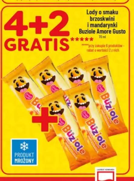 Lody o smaku brzoskwini i mandarynki Buziole Amore Gusto