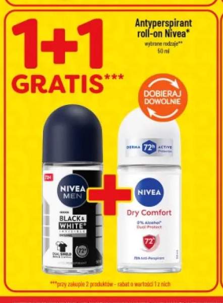 Antyperspirant roll-on Nivea Men Black & White Invisible +1 wariant