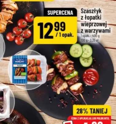 Szaszłyk z łopatki wieprzowej z warzywami