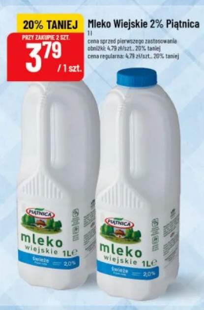 Mleko Wiejskie 2% Piątnica