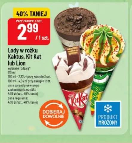 Lody w rożku Kit Kat +2 warianty