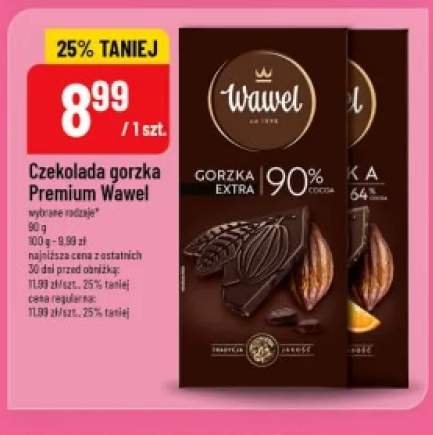 Czekolada gorzka Wawel Extra 90% +1 wariant