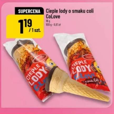 Ciepłe lody o smaku coli CoLove