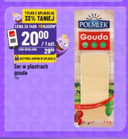 Ser w plastrach Gouda Polmlek
