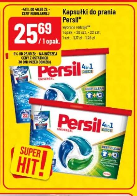Kapsułki do prania Persil 4in1 Discs Universal 20-pak +1 wariant