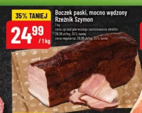 Boczek paski mocno wędzony Rzeźnik Szymon
