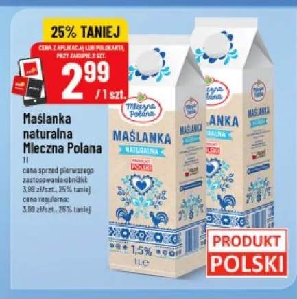 Maślanka naturalna Mleczna Polana