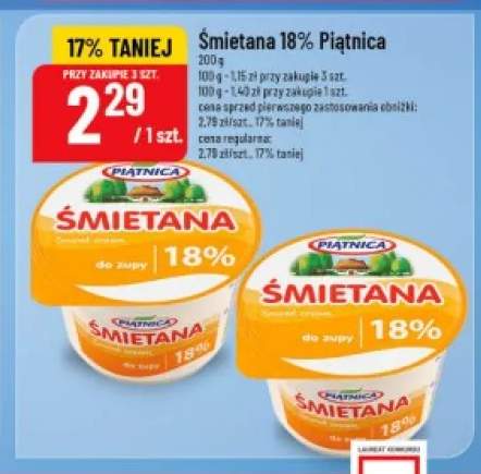 Śmietana 18% Piątnica