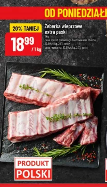 Żeberka wieprzowe extra paski