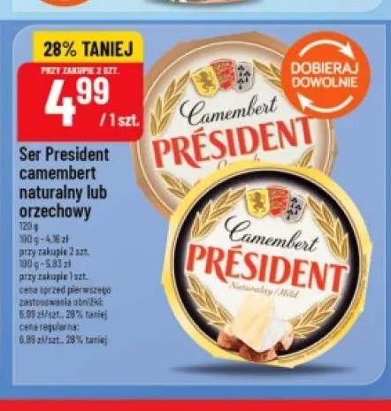 Ser President camembert orzechowy +1 wariant