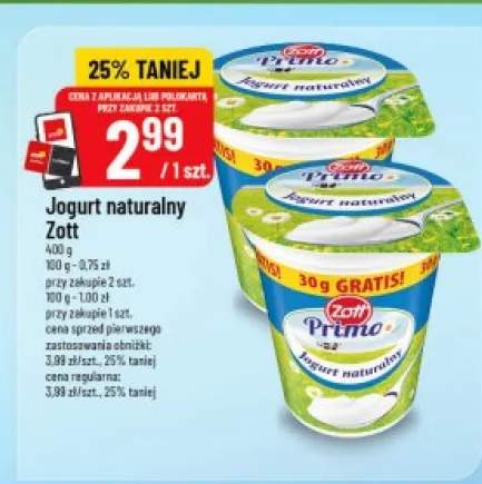 Jogurt naturalny Zott Primo