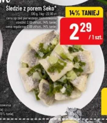 Śledzie z porem Seko