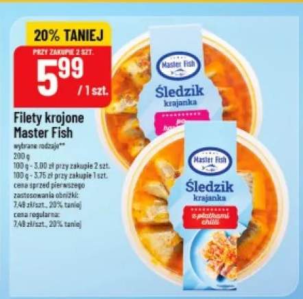 Filety krojone Master Fish Śledzik krajanka +1 wariant