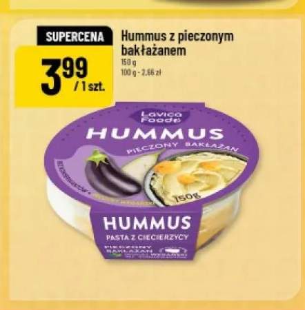Hummus z pieczonym bakłażanem Lovica Foodé