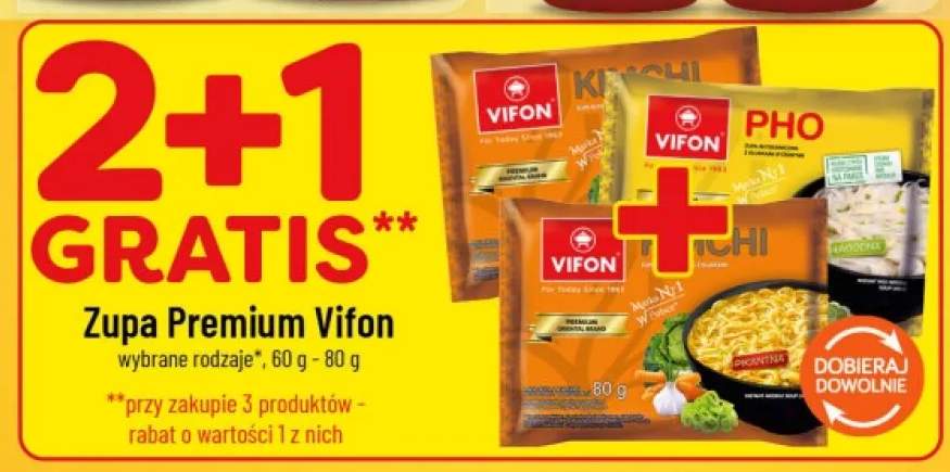 Zupa błyskawiczna Vifon Kimchi łagodna +2 warianty
