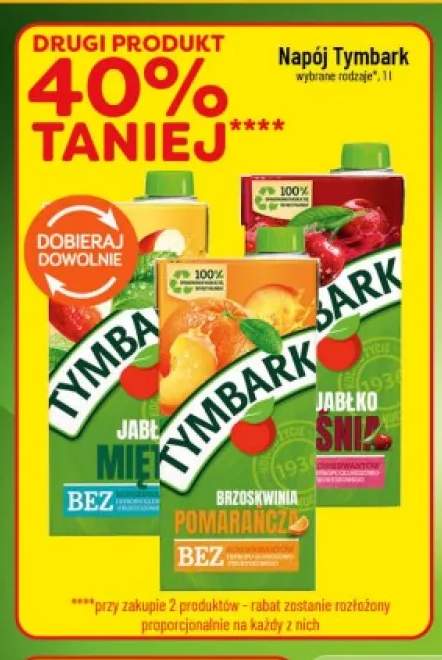 Napój Tymbark Jabłko Mięta +2 warianty