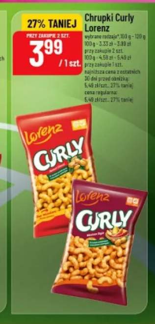 Chrupki Curly Lorenz Peanut Classic +1 wariant