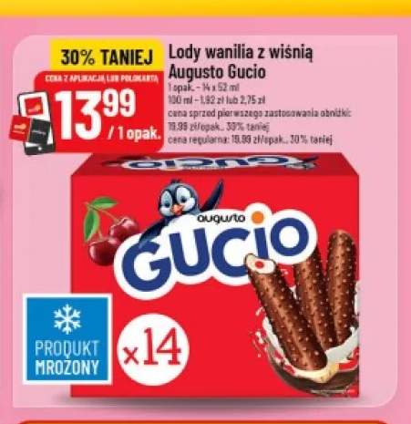 Lody wanilia z wiśnią Augusto Gucio 14-pak