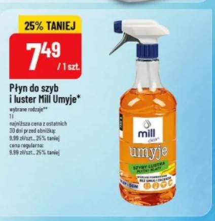 Płyn do szyb i luster Mill Clean Umyje
