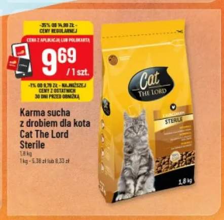 Karma sucha dla kota Cat The Lord Sterile z drobiem