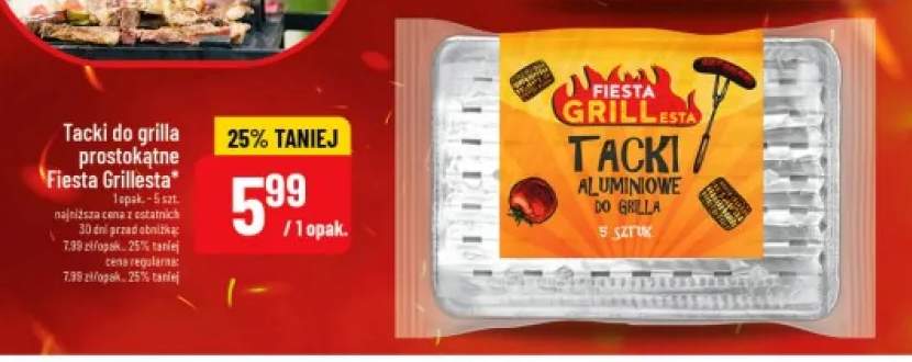 Tacki do grilla prostokątne Fiesta Grillesta