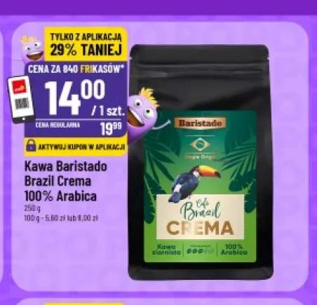 Kawa ziarnista Baristado Brazil Crema 100% Arabica