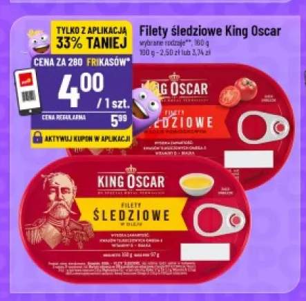 Filety śledziowe w sosie pomidorowym King Oscar +1 wariant