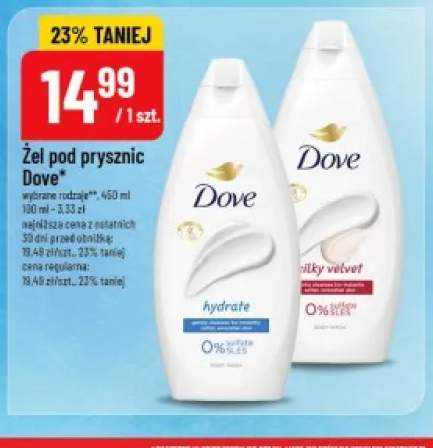 Żel pod prysznic Dove Hydrate +1 wariant