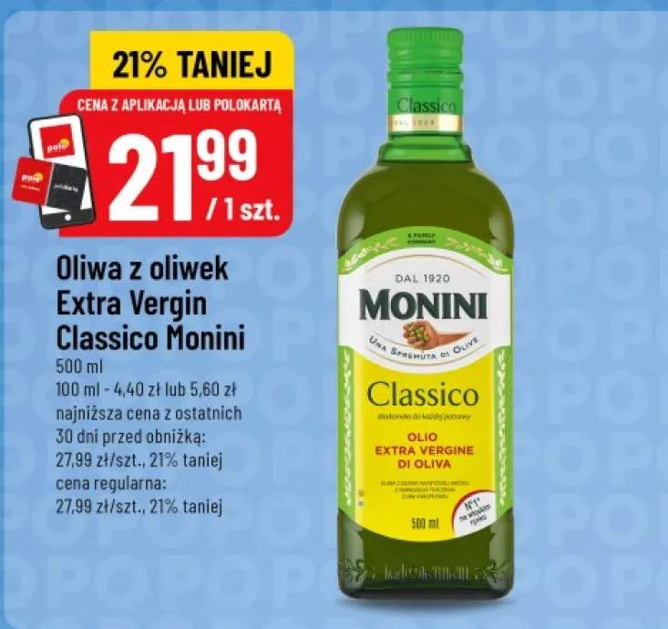 Oliwa z oliwek Extra Vergin Classico Monini