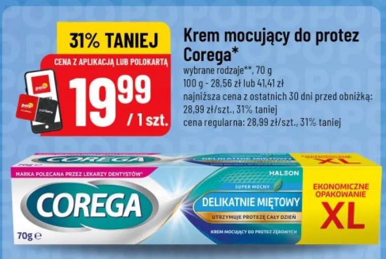 Krem mocujący do protez Corega Super Mocny Delikatnie Miętowy XL