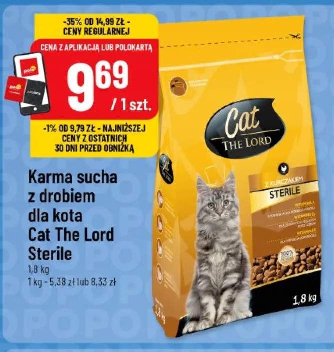 Karma sucha dla kota z drobiem Cat The Lord Sterile