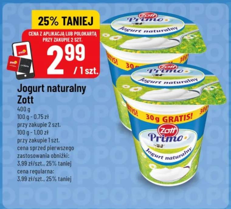 Jogurt naturalny Zott Primo