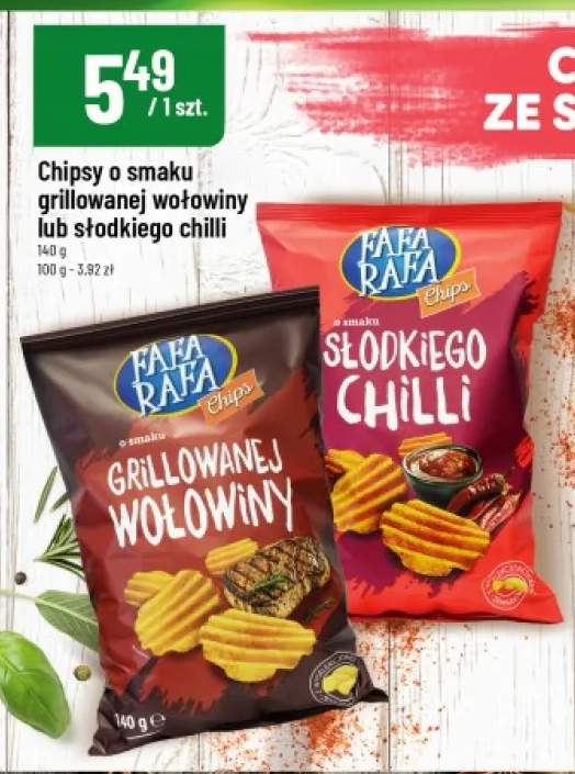 Chipsy o smaku słodkiego chilli Fafa Rafa +1 wariant