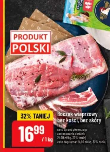Boczek wieprzowy bez kości bez skóry