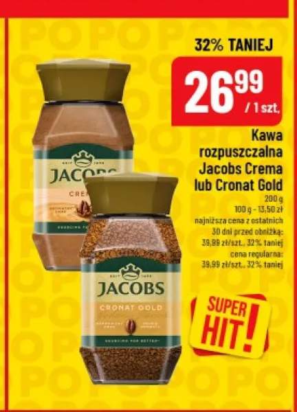 Kawa rozpuszczalna Jacobs Crema +1 wariant