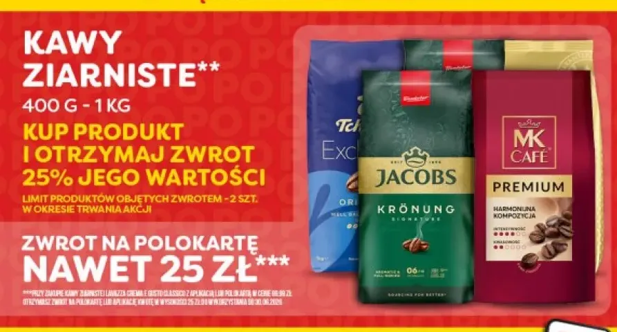 Kawa ziarnista Tchibo Exclusive Original +3 warianty