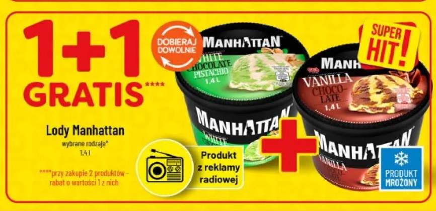 Lody Manhattan White Chocolate Pistachio +1 wariant
