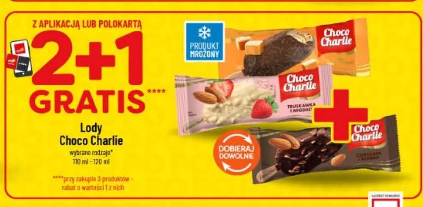 Lody truskawka i migdały Choco Charlie +2 warianty
