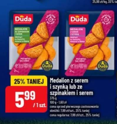 Medalion ze szpinakiem i serem Duda +1 wariant
